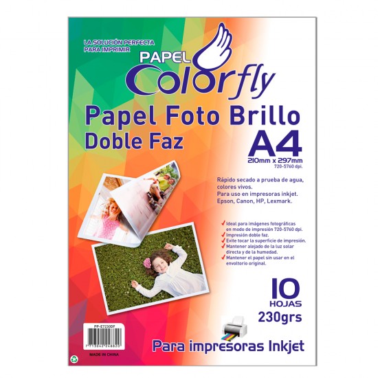 Papel Foto Cf Doble Faz A4 230Grs 10 H