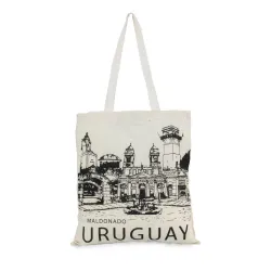Bolso Algodon Line Art 04 38x42cm Maldonado