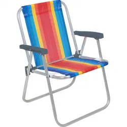 Silla Alta Bel Aluminio Rayas Rojo/Azul