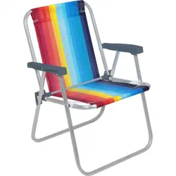 Silla Alta Bel Aluminio Rayas Rojo/Celeste
