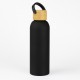 Botella Doble Pared Tapa Bambu Negro