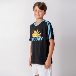 Camiseta Sol Uruguay Junior Negro