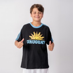 Camiseta Sol Uruguay Junior Negro