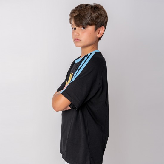 Camiseta Sol Uruguay Junior Negro