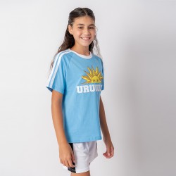 Camiseta Sol Uruguay Junior Celeste