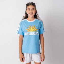 Camiseta Sol Uruguay Junior Celeste