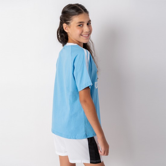 Camiseta Sol Uruguay Junior Celeste
