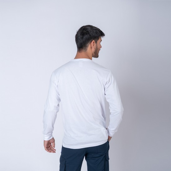 Camiseta Algodón Manga larga con puño Blanca
