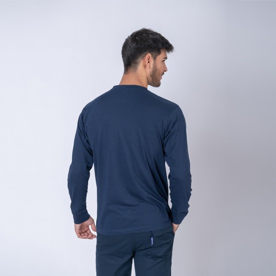 Camiseta Algodón Manga larga con puño Azul marino