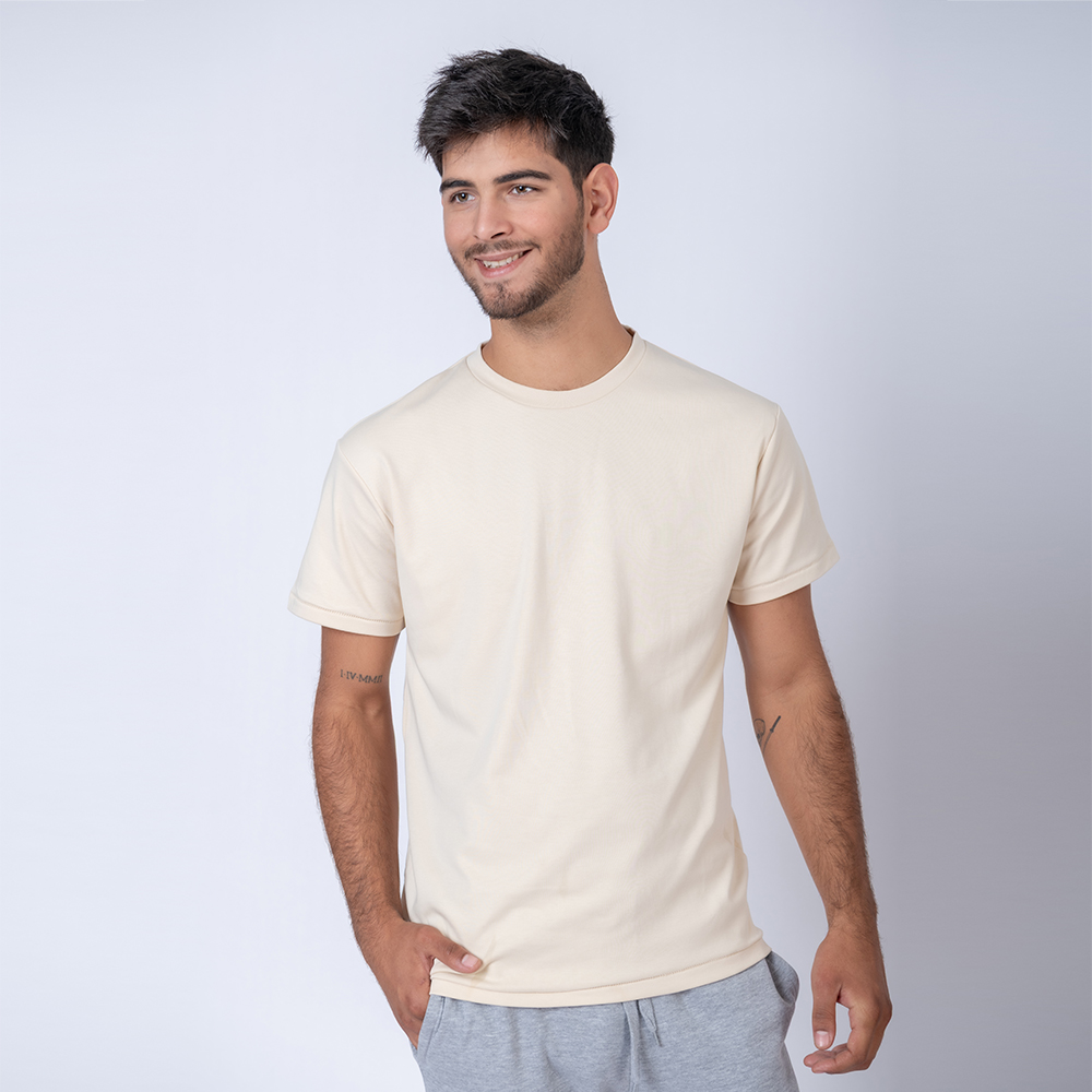 Camiseta algodon premium beige