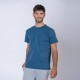 Camiseta algodon premium azul piedra