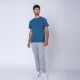 Camiseta algodon premium azul piedra