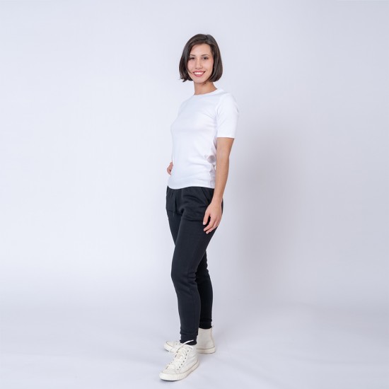 Camiseta dama rib blanco