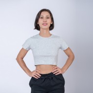 Camiseta Top Dama Verano Gris Melange