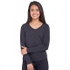 Camiseta Dama ML Cuello V Negra