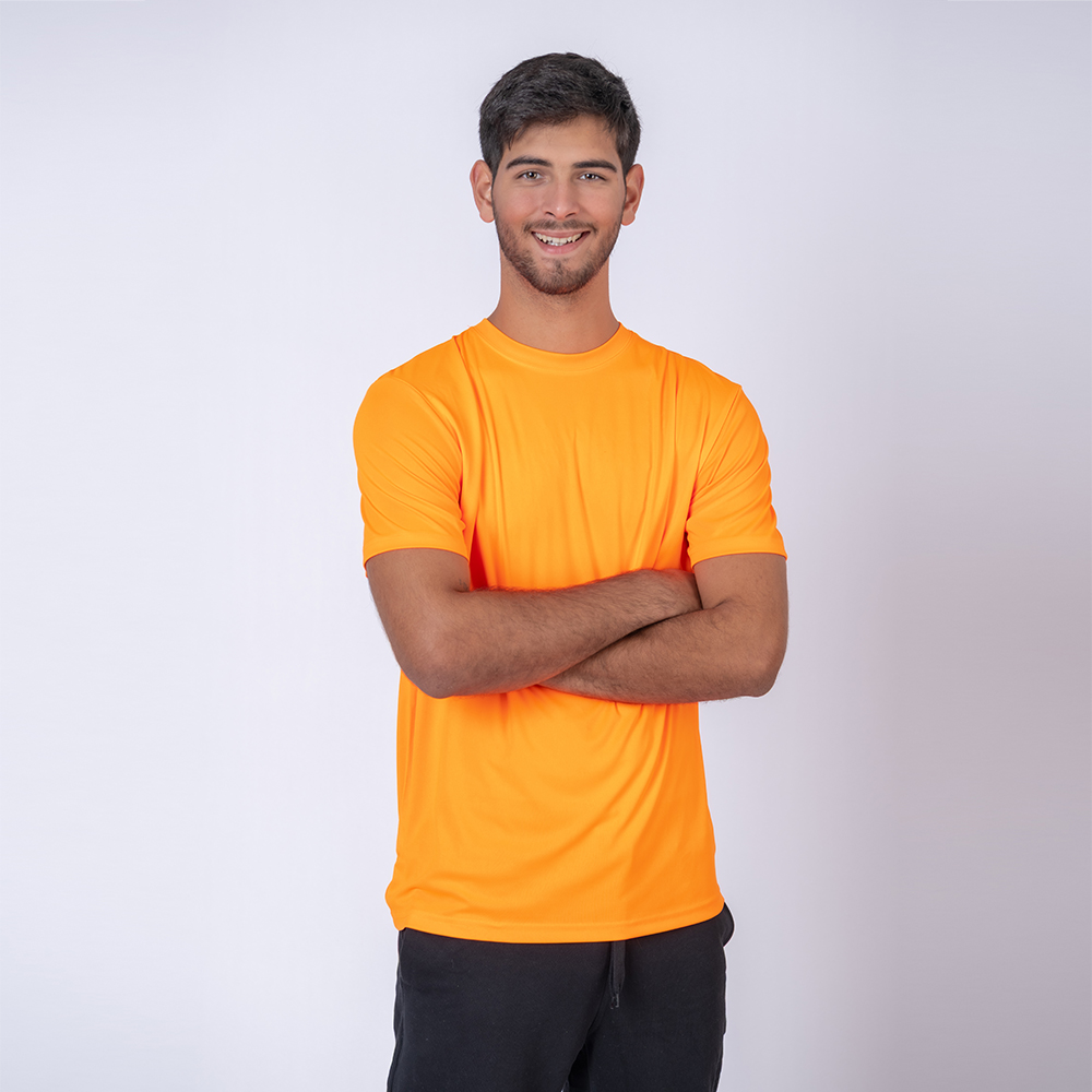 Camiseta Drycool Lisa Naranja Fluo