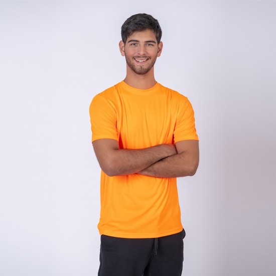 Camiseta Drycool Lisa Naranja Fluo