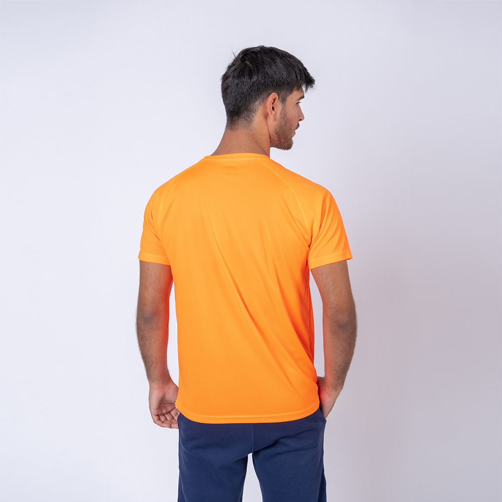 Camiseta 100% Dry Texturada Naranja Fluo