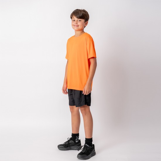 Camiseta Dry Niño Naranja Fluo