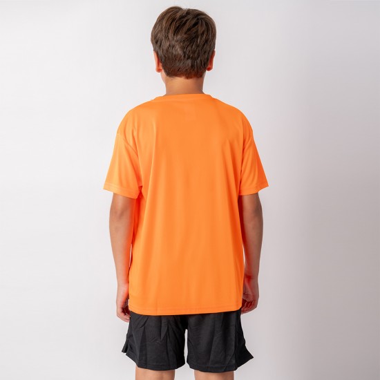 Camiseta Dry Niño Naranja Fluo