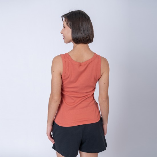 Musculosa dama rib terracota