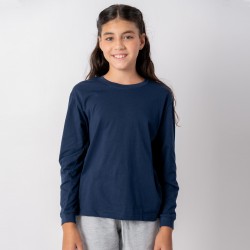 Camiseta Niño manga larga con puño Azul marino