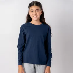 Camiseta Niño manga larga con puño Azul marino