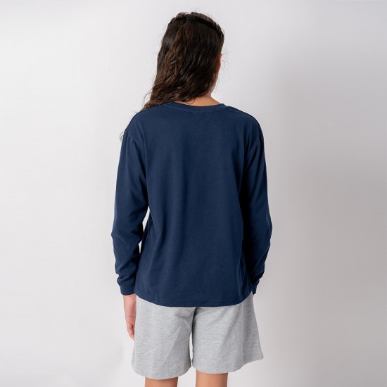 Camiseta Niño manga larga con puño Azul marino