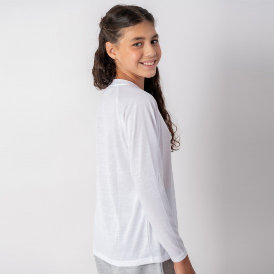 Camiseta Niño Subliprint Manga Larga Blanca