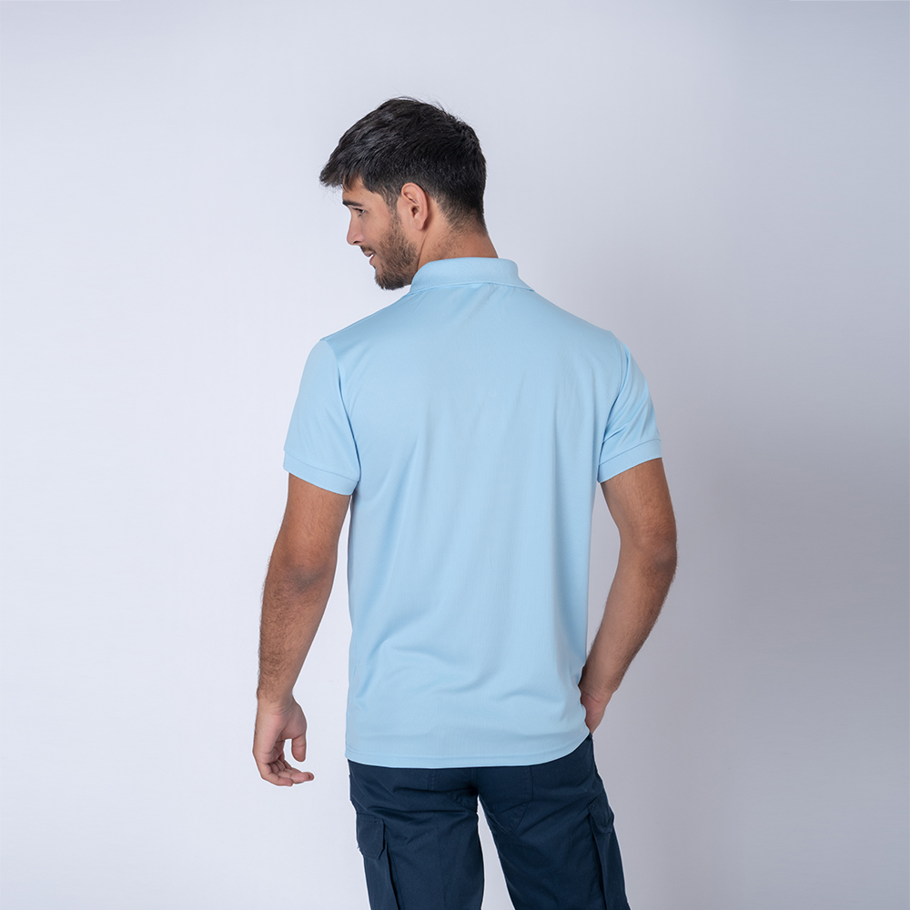 Remera polo dry celeste