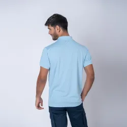 Remera polo dry celeste