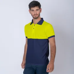 Remera Polo Dry Amarillo/Azul
