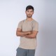 Camiseta slim algodon beige