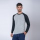 Camiseta Subliprint Manga Larga gris melange/negro