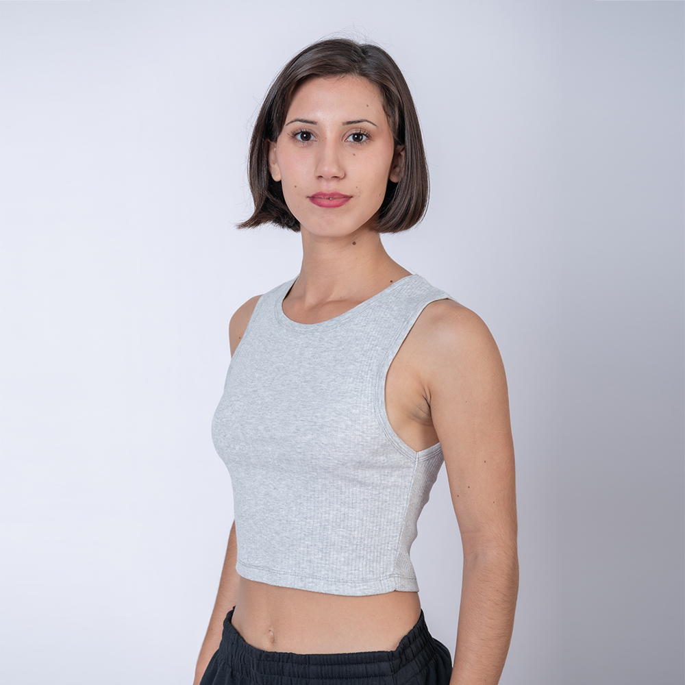 Top Dama Verano Gris Melange