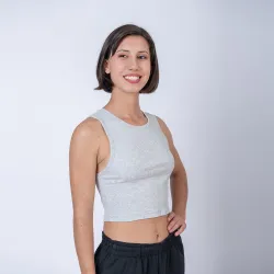 Top Dama Verano Gris Melange