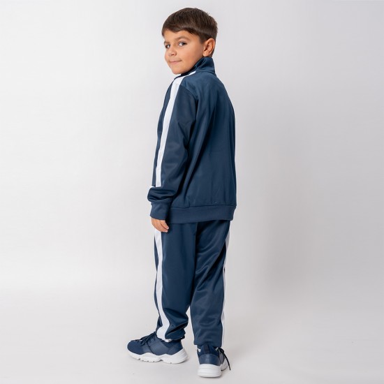 Campera deportiva niño azul/blanco