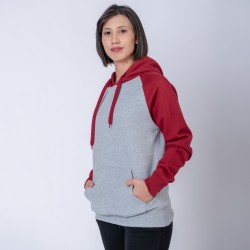 Canguro Felpa SW gris melange/bordeaux