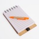 Libreta tapa bamboo con bolígrafo 70 hojas NARANJA
