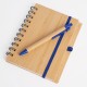 Libreta tapa bamboo con bolígrafo 70 hojas AZUL