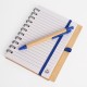 Libreta tapa bamboo con bolígrafo 70 hojas AZUL