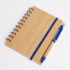 Libreta tapa bamboo con bolígrafo 70 hojas AZUL