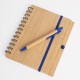 Libreta tapa bamboo con bolígrafo 70 hojas AZUL