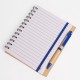 Libreta tapa bamboo con bolígrafo 70 hojas AZUL