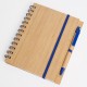 Libreta tapa bamboo con bolígrafo 70 hojas AZUL