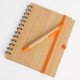 Libreta tapa bamboo con bolígrafo 70 hojas NARANJA