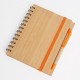 Libreta tapa bamboo con bolígrafo 70 hojas NARANJA