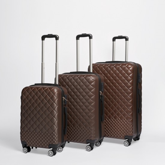 Set Valijas Abs 20" 24" 28" Marrón