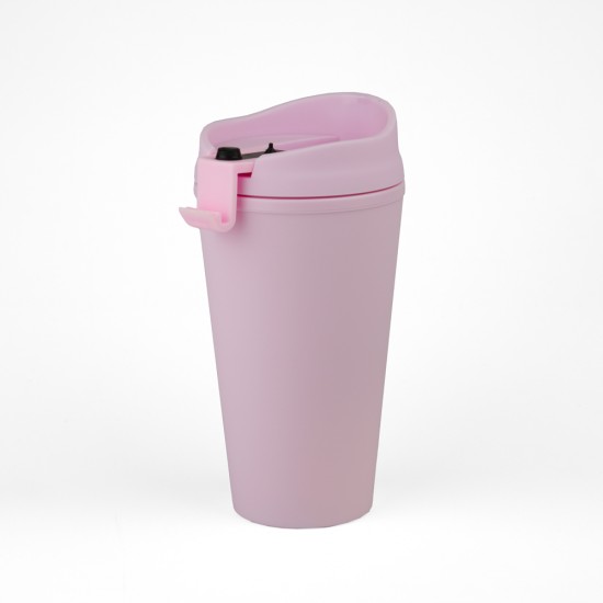 Vaso Plastico 450ml con Sorbito Rosado
