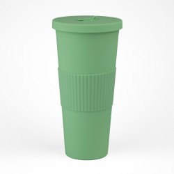 Vaso Plastico 680ml con Sorbito Verde Claro